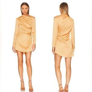 A.L.C. Jamie Dress one shoulder satin ruched mini cocktail dress size 4